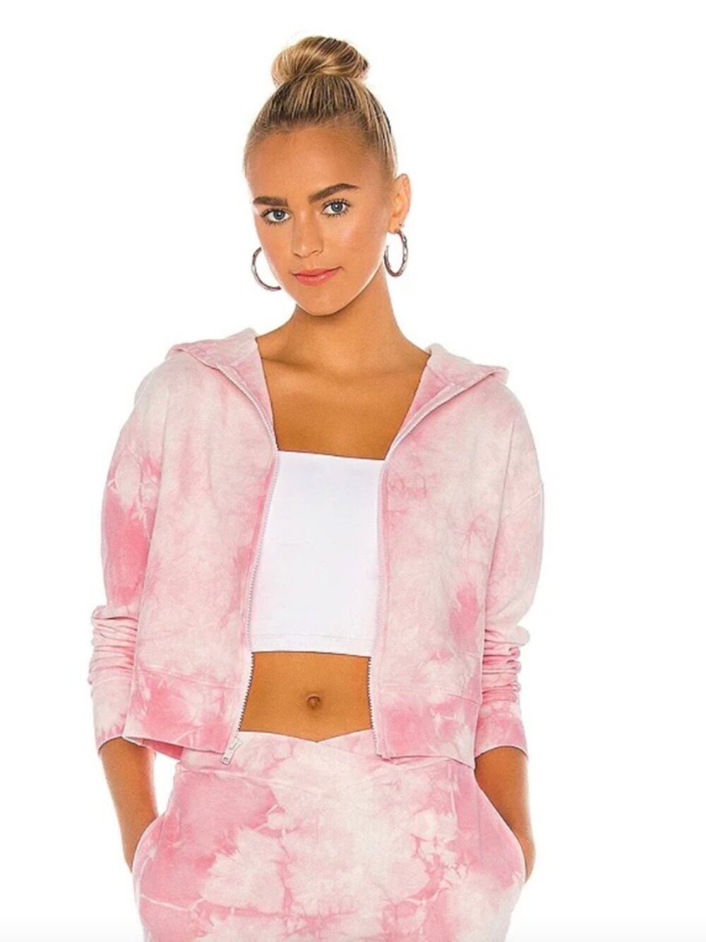 Frankies Bikinis Ranger Sweatshirt Heavenly Pink Tie Dye - M